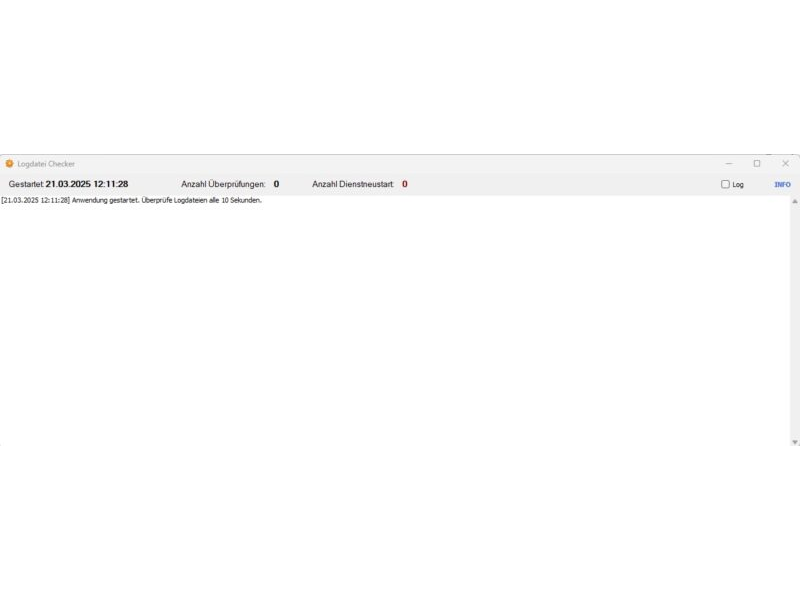 Screenshot von Logdatei Checker